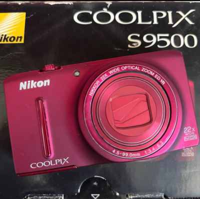 Nikon COOLPIX S9500 18.1MP Digital Camera 22 x Optical Zoom Red