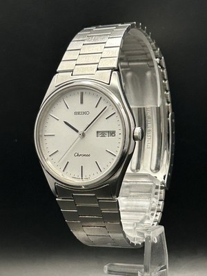 SEIKO WATCH CHRONOS 5H23-7D40 QUARTZ SILVER DAY DATE KANJI