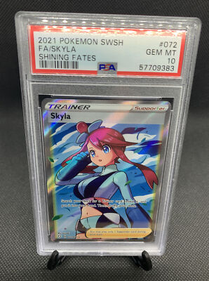 Pokemon PSA 10 GEM MINT Shining Fates Skyla Trainer Card 072/072