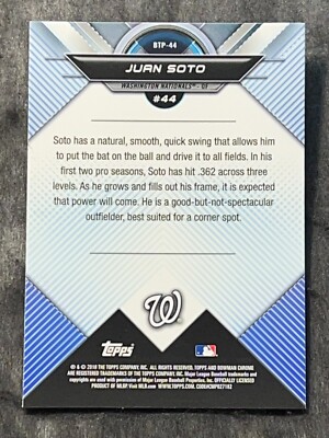 2018 Bowman Chrome BOWMAN SCOUTS TOP 100 Juan Soto #44 | eBay