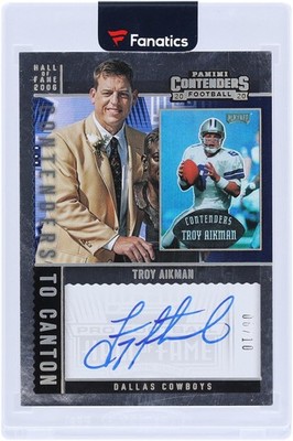 Troy Aikman Cowboys Signed 2020 Panini Contenders To Canton #CCA