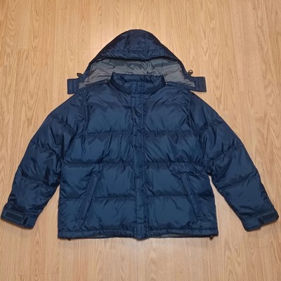 Eddie Bauer Premium Goose Down Puffer Jacket Mens 2XL Blue Hooded
