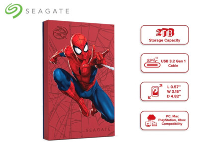 SEAGATE FireCuda 2TB External Gaming Hard Drive *SPIDER-MAN