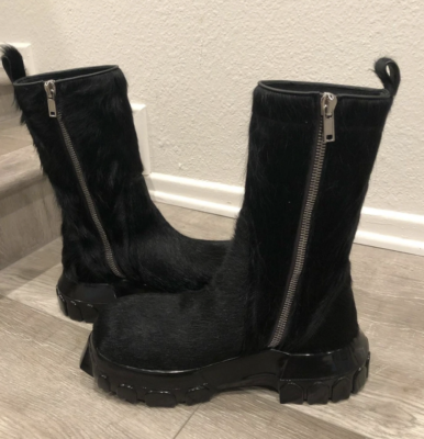 Rick Owens CREEPER Bozo Tractor Pony Zip Hair boot Beetle EU 44