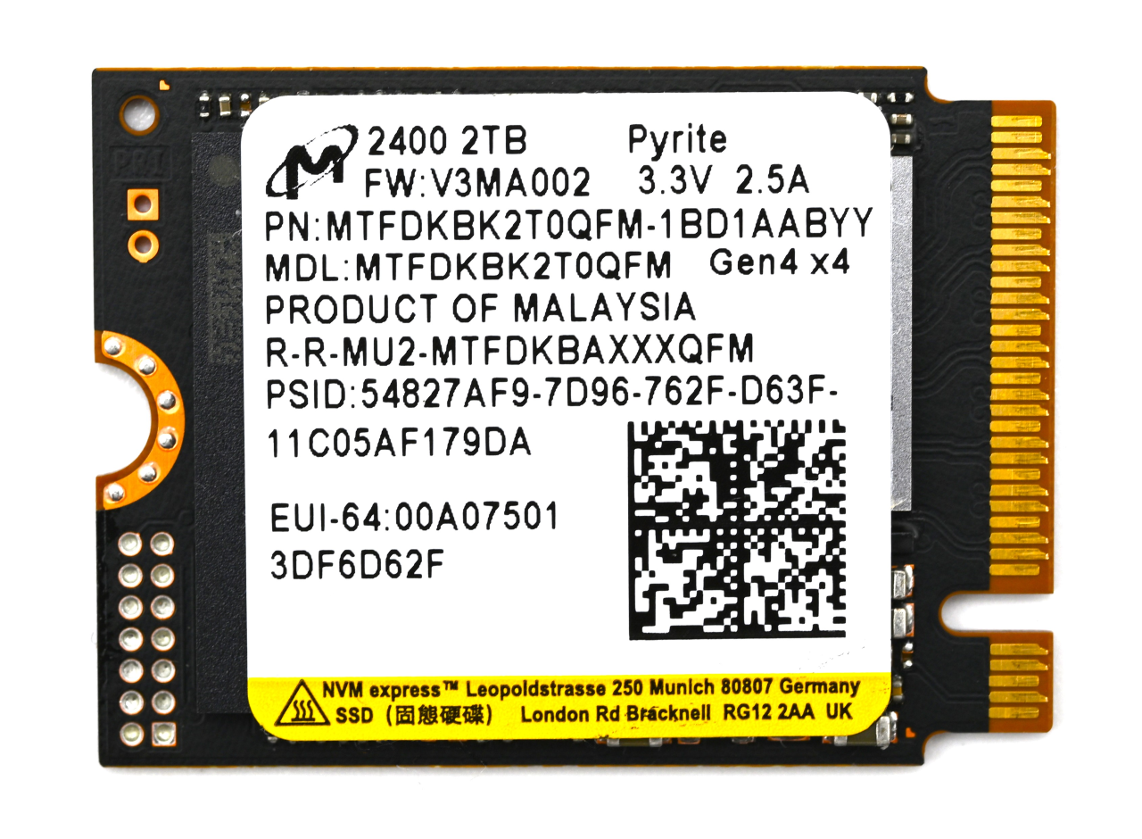 2TB Micron 2400 M.2 2230 NVMe PCIe SSD Gen 4.0x4 (MTFDKBK2T0QFM