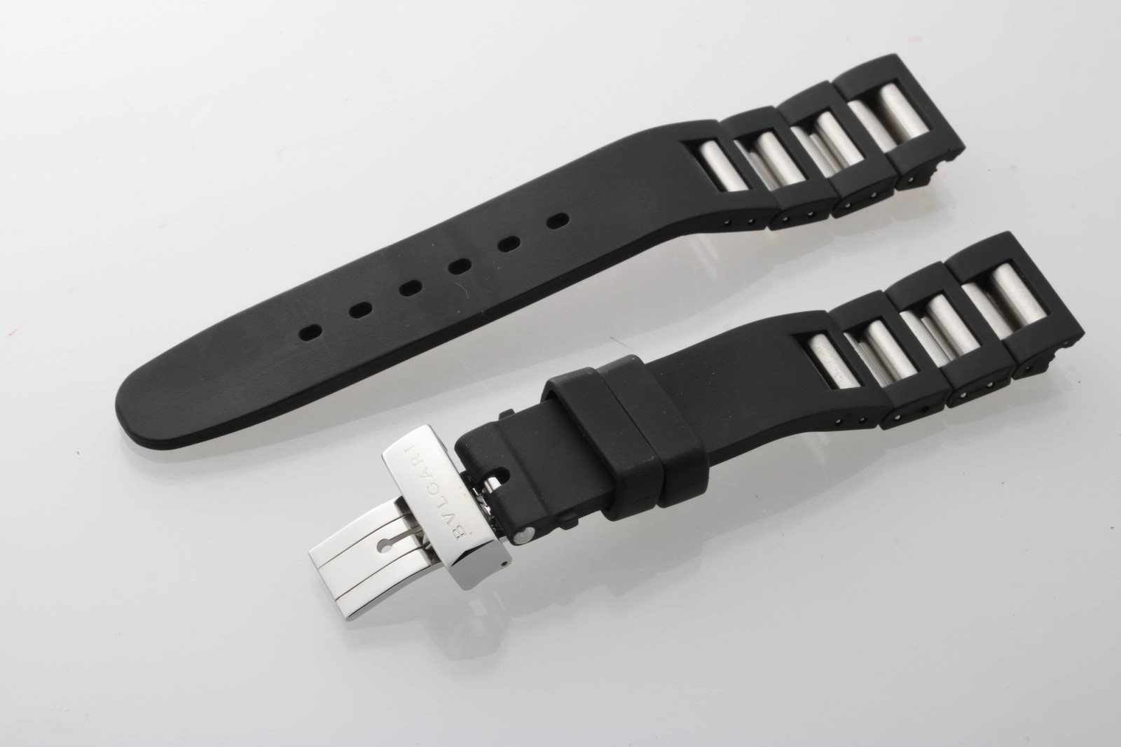 GENUINE 19MM Bvlgari RT45 Rettangolo Rubber Steel Watch Bracelet