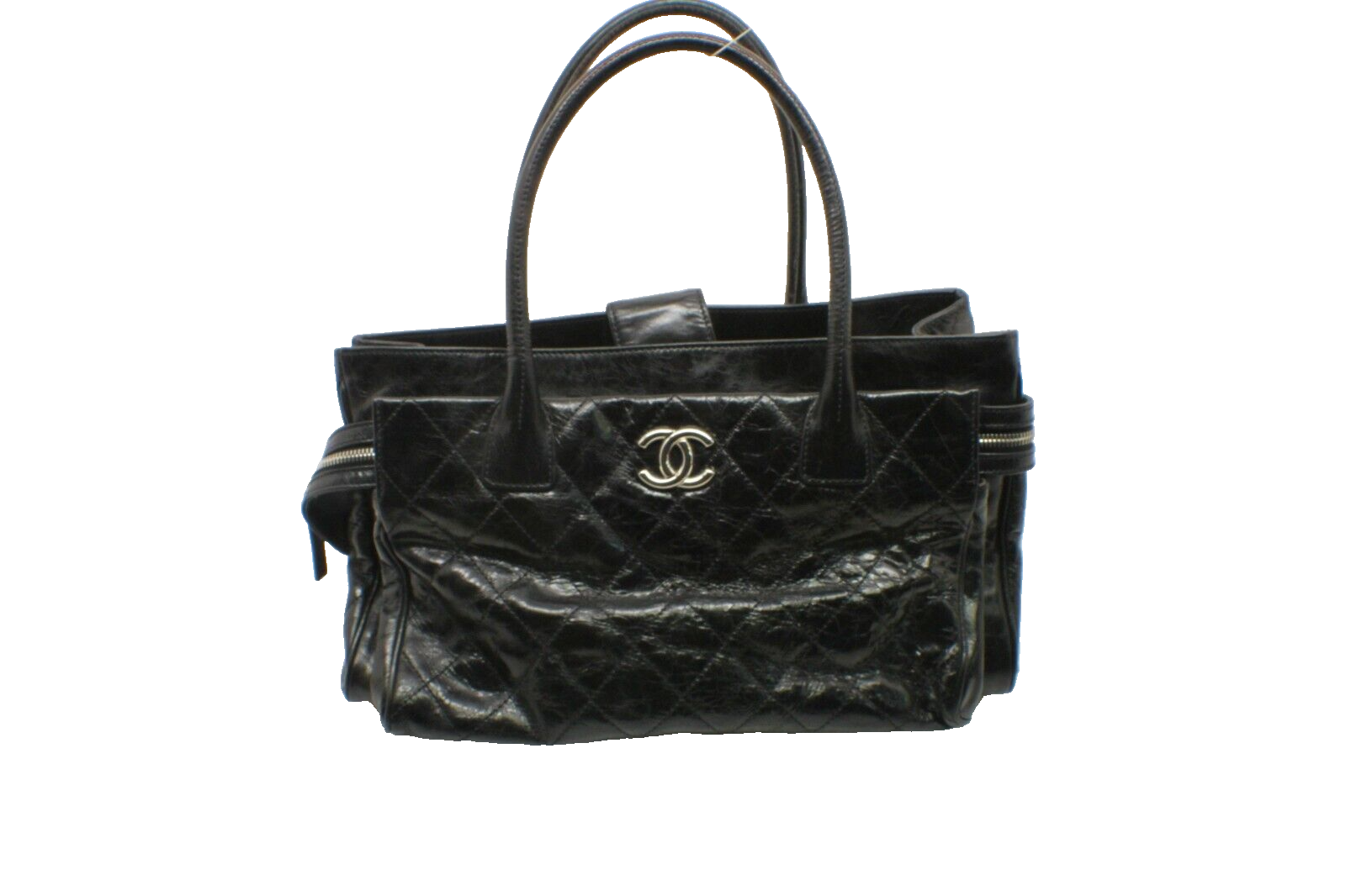 🔥 Chanel Portobello ZIP tote BLACK Glazed Quilted Leather Free