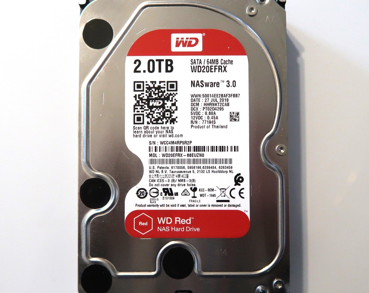Western Digital WD20EFRX-68EUZN0 HHRNKT2CAB (WCC4) Thailand 2TB