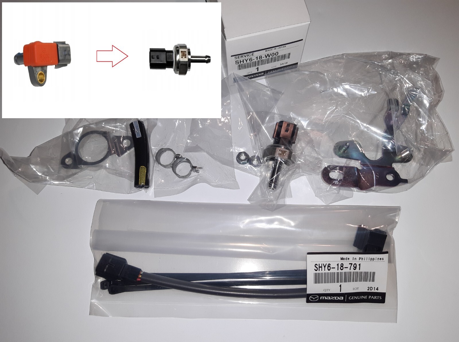 New Genuine Mazda 6 3 CX-5 2.2 D Gas Pressure Sensor SH0218211