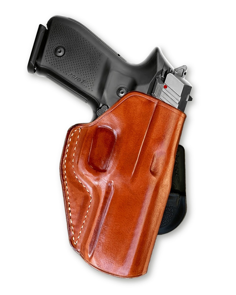Leather OWB Paddle Holster Fits Arex ReX Zero 1 Standard 9mm 4.3