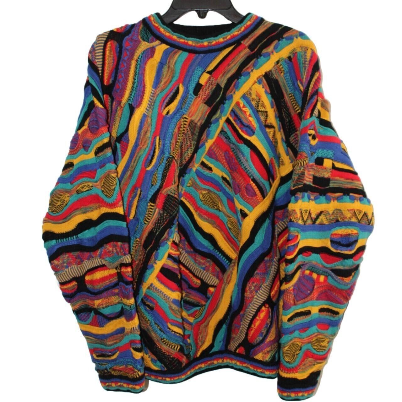 Vintage Tundra Canada Sweater 3D Colorful Textured Cosby Biggie