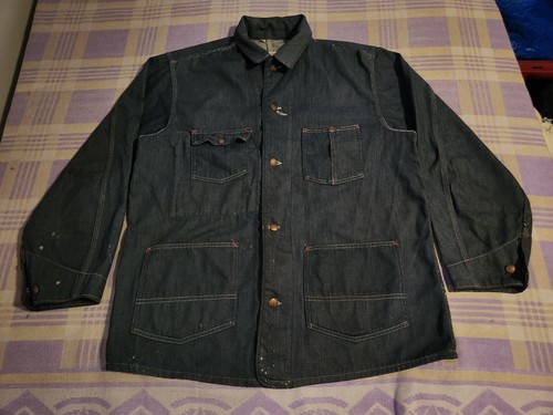 Vtg Montgomery Ward 50s 60s Denim Sanforized Chore Jacket Union