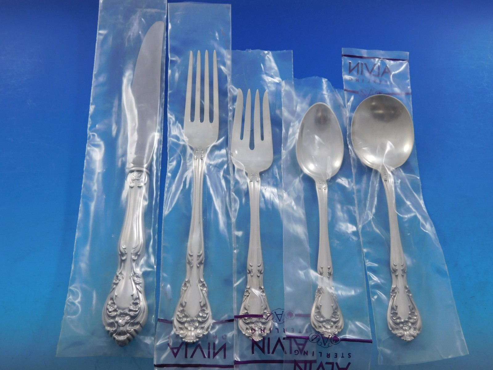 Chateau Rose by Alvin Sterling Silver Flatware Service 6 Set 30 pc