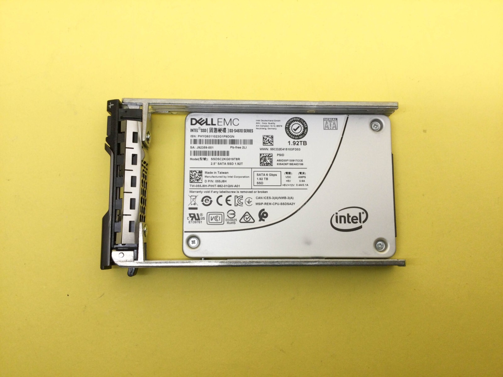 55J8H Dell Intel D3-S4610 1.92TB SATA 6Gb/s 2.5