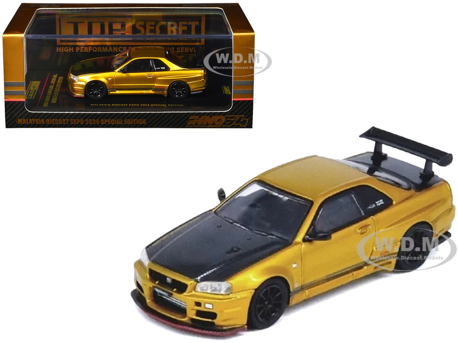 TAS 限定TOP SECRET R34 Gold1/43スケールモデル NISSAN SKYLINE GT-R