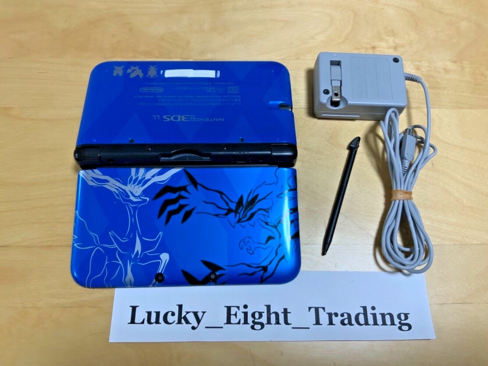 Nintendo 3DS XL LL Pokemon XY Xerneas Yveltal Blue Console Charger