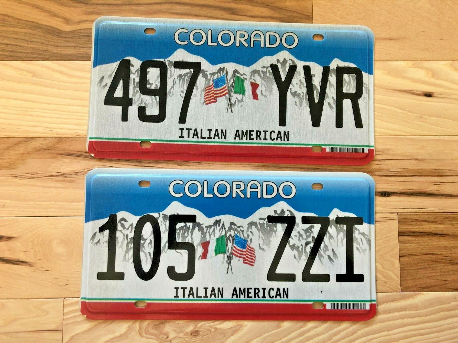 Colorado Italian American License Plate- Both Versions with Flag
