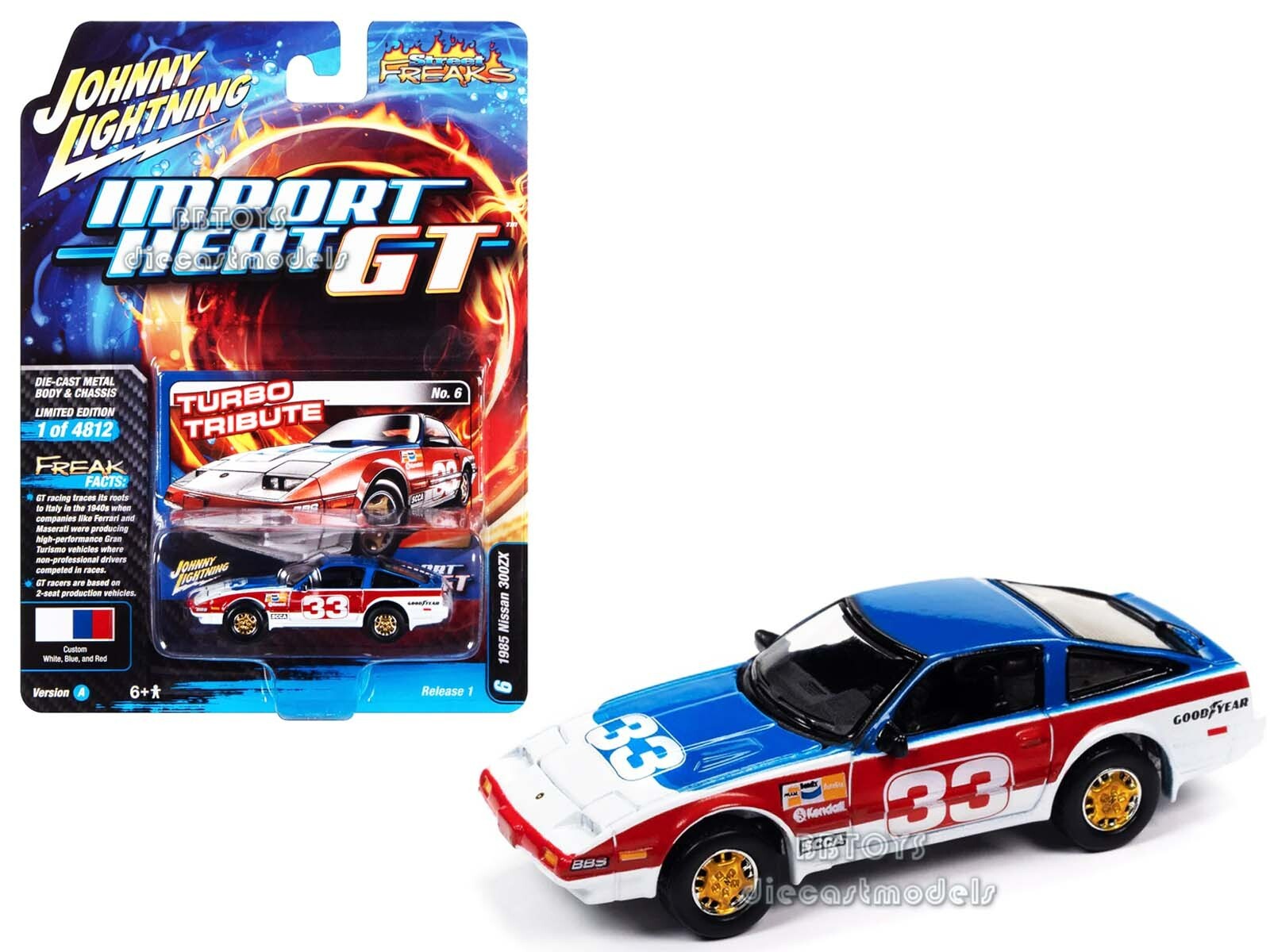 JOHNNY LIGHTNING IMPORT HEAT 1985 NISSAN 300 ZX 1/64 BLUE JLSF025