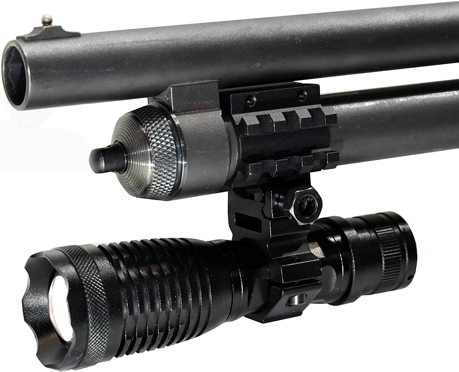 1500 Lumen Tactical Flashlight w/ Magazine Tube Mount for Mossberg