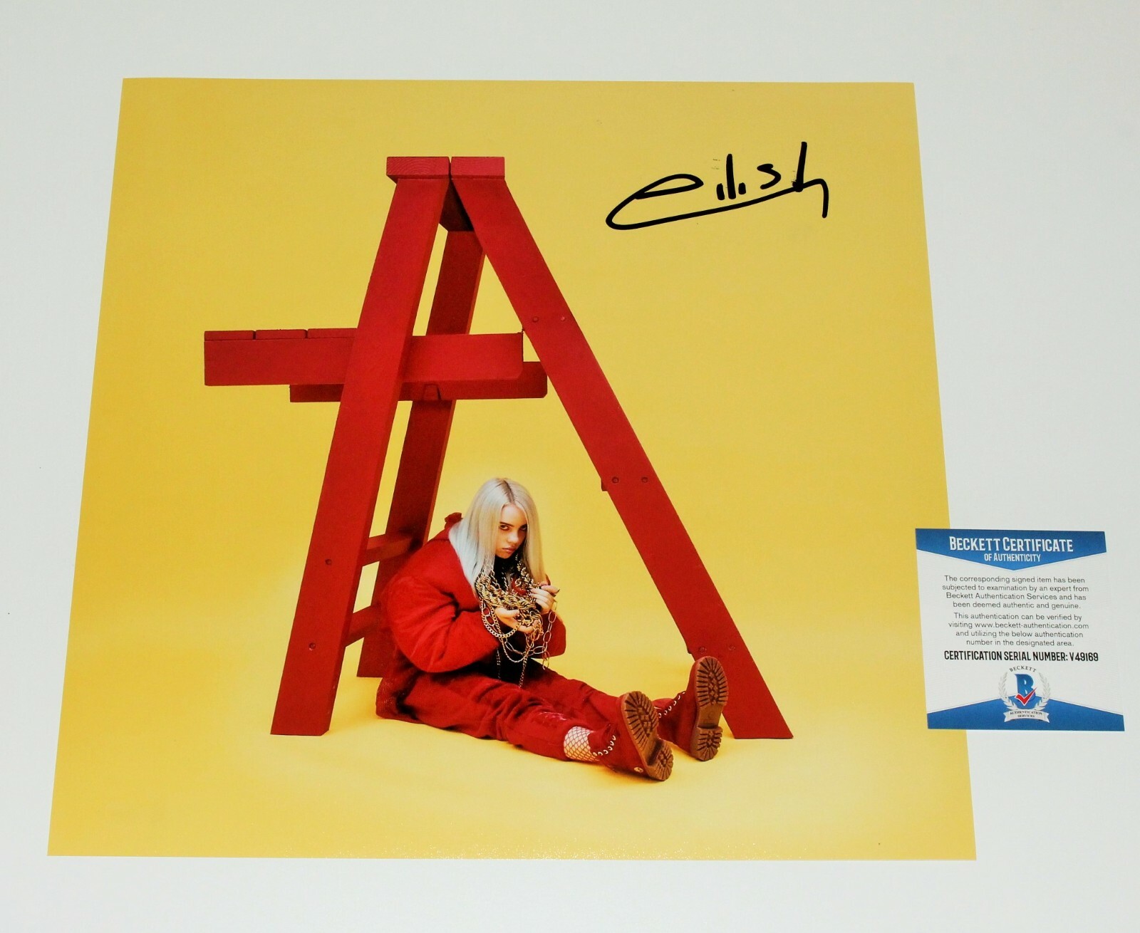 BILLIE EILISH SIGNED 'DON'T SMILE AT ME' 12x12 ALBUM FLAT PHOTO