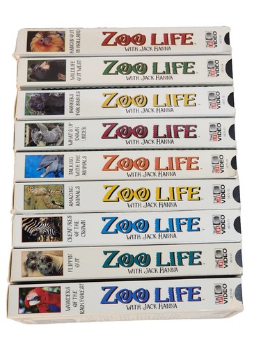 Time Life Zoo Life Videos Jack Hanna VHS Lot of 9 - 1994 Titles In