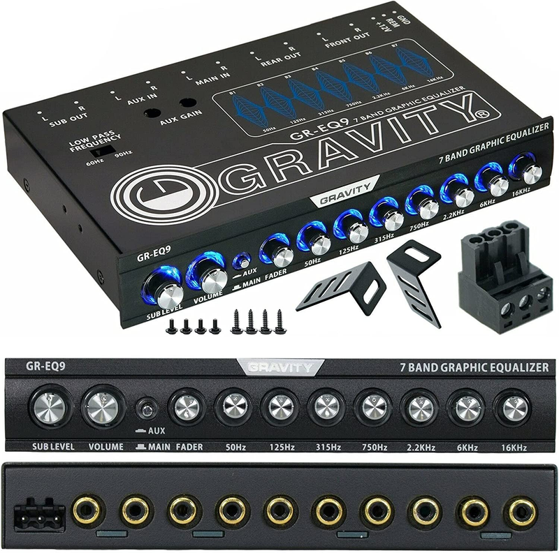 Gravity Car 7-Band EQS755 Graphic Equalizer Audio Pre Amp High