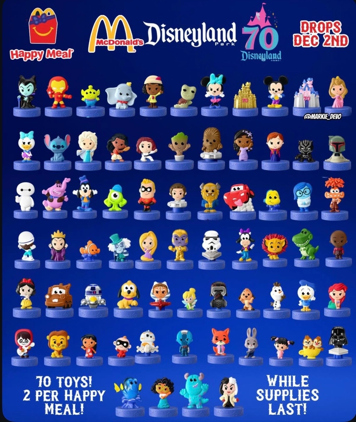 2025 McDonald's X Disney 70th Anniversary Collectibles Happy Meal