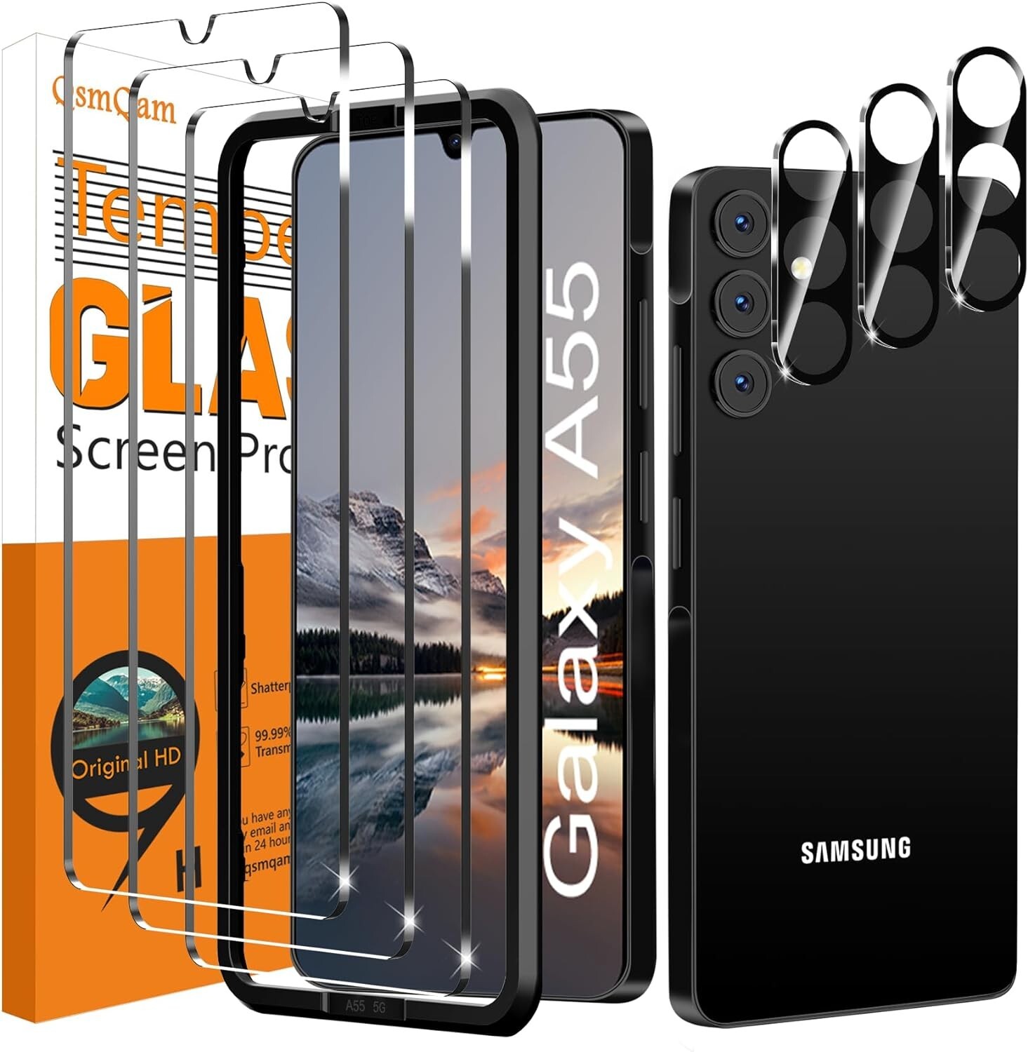 3 Pack Screen Protector for Samsung Galaxy A55 + 3 Pack Camera