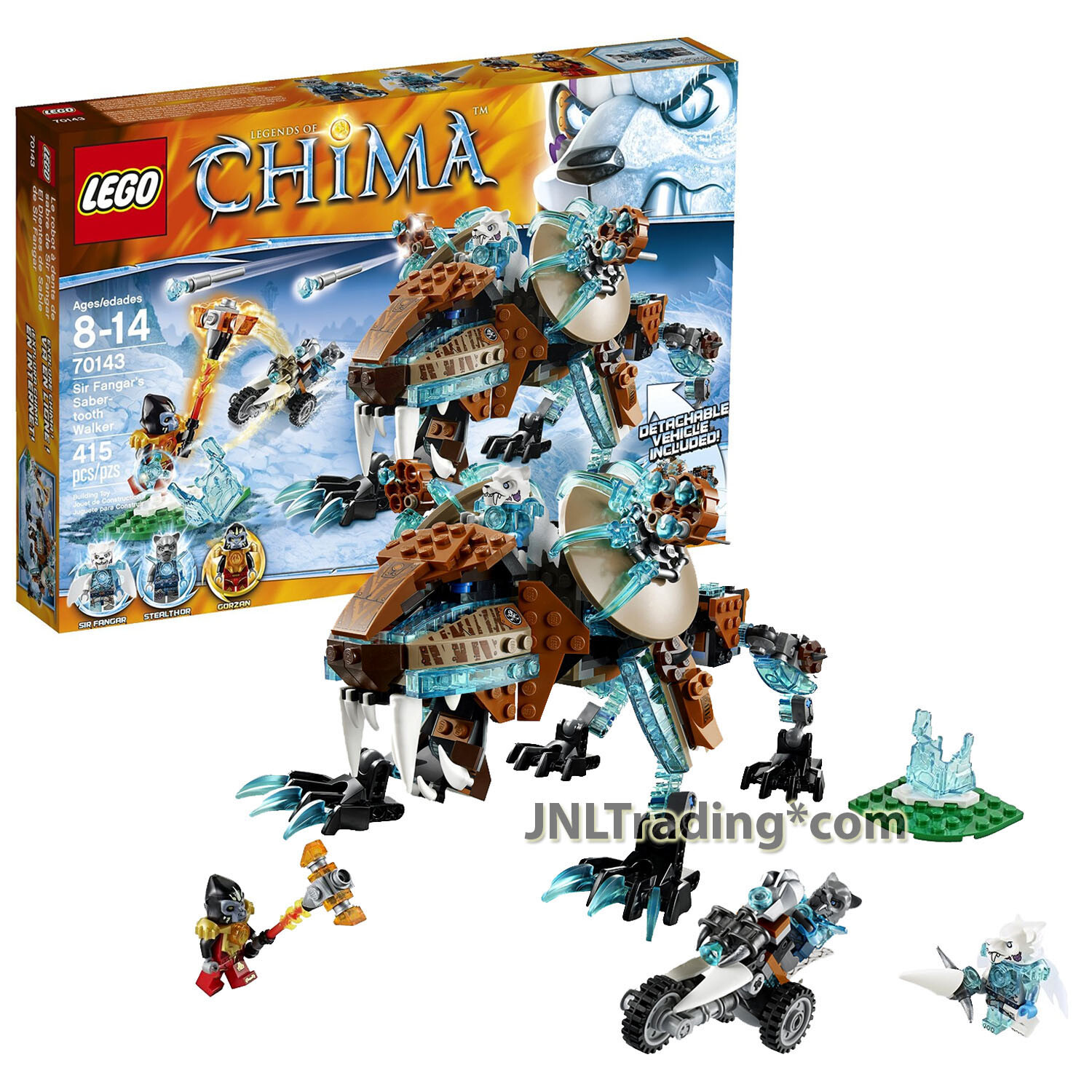 Year 2014 Lego Chima 70143 SIR FANGAR'S SABER-TOOTH WALKER w
