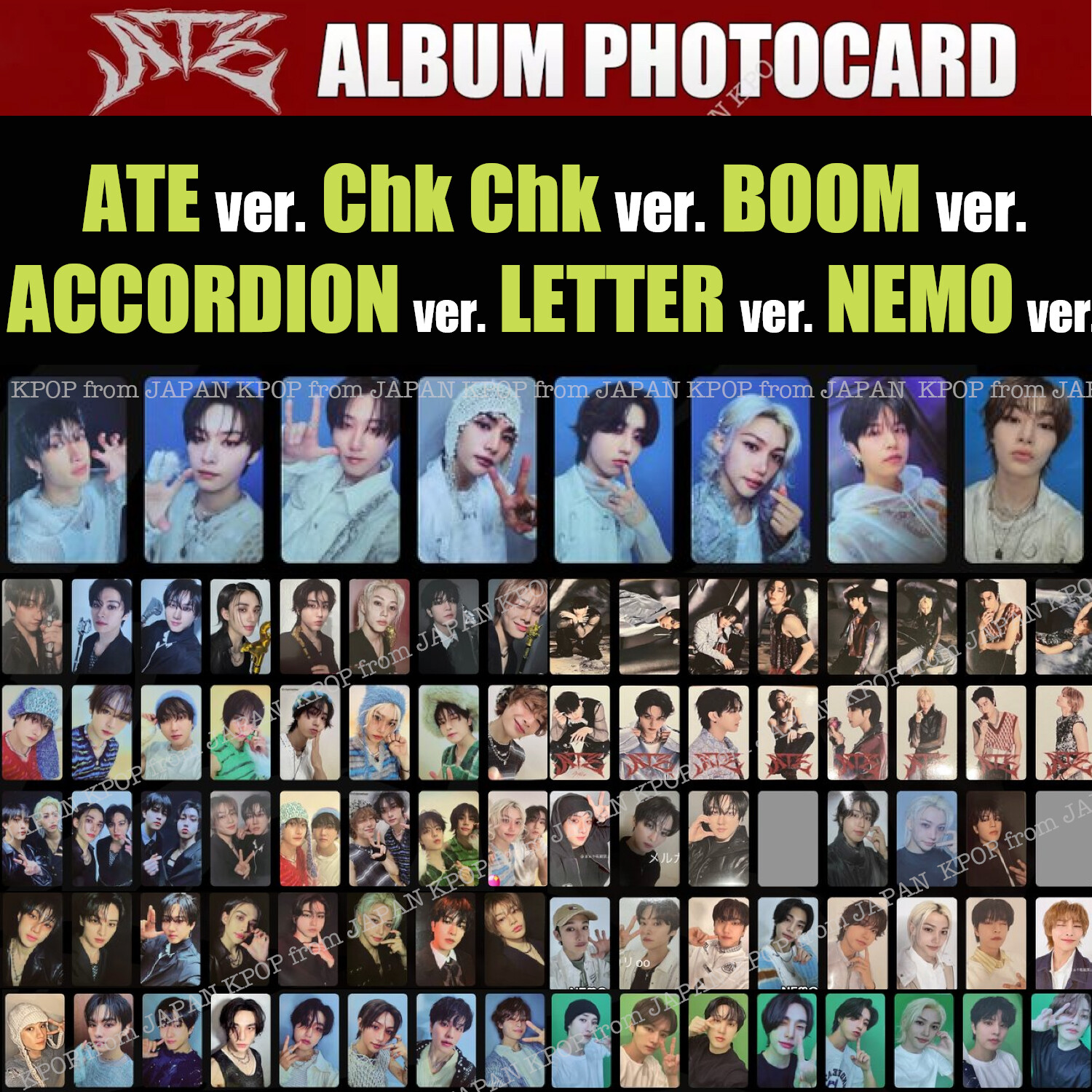 STRAY KIDS ATE OFFICIAL ALBUM PHOTOCARD Chk Boom Accordion NEMO