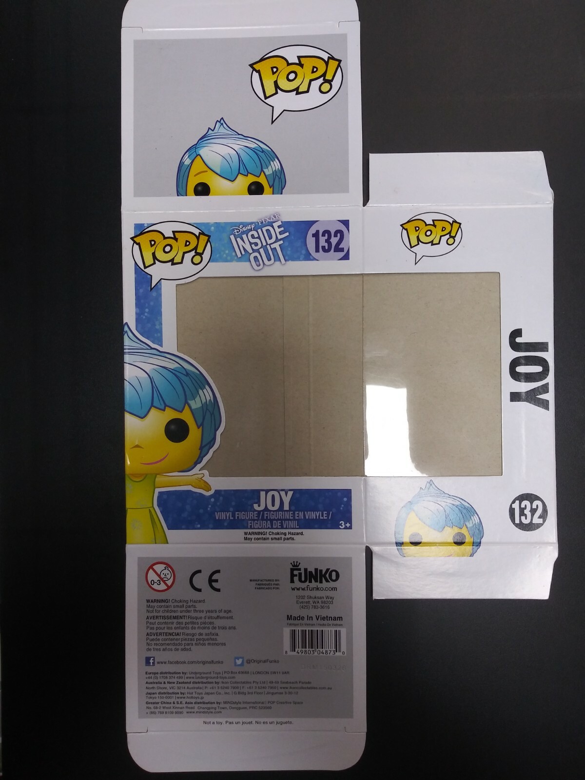 Funko Pop! JOY #132 REPLACEMENT EMPTY BOX ONLY! Slight Bends | eBay