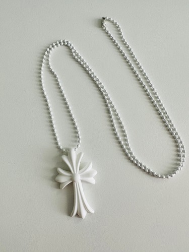 Chrome Hearts Tokyo 20th Anniversary White Cross Rubber Necklace