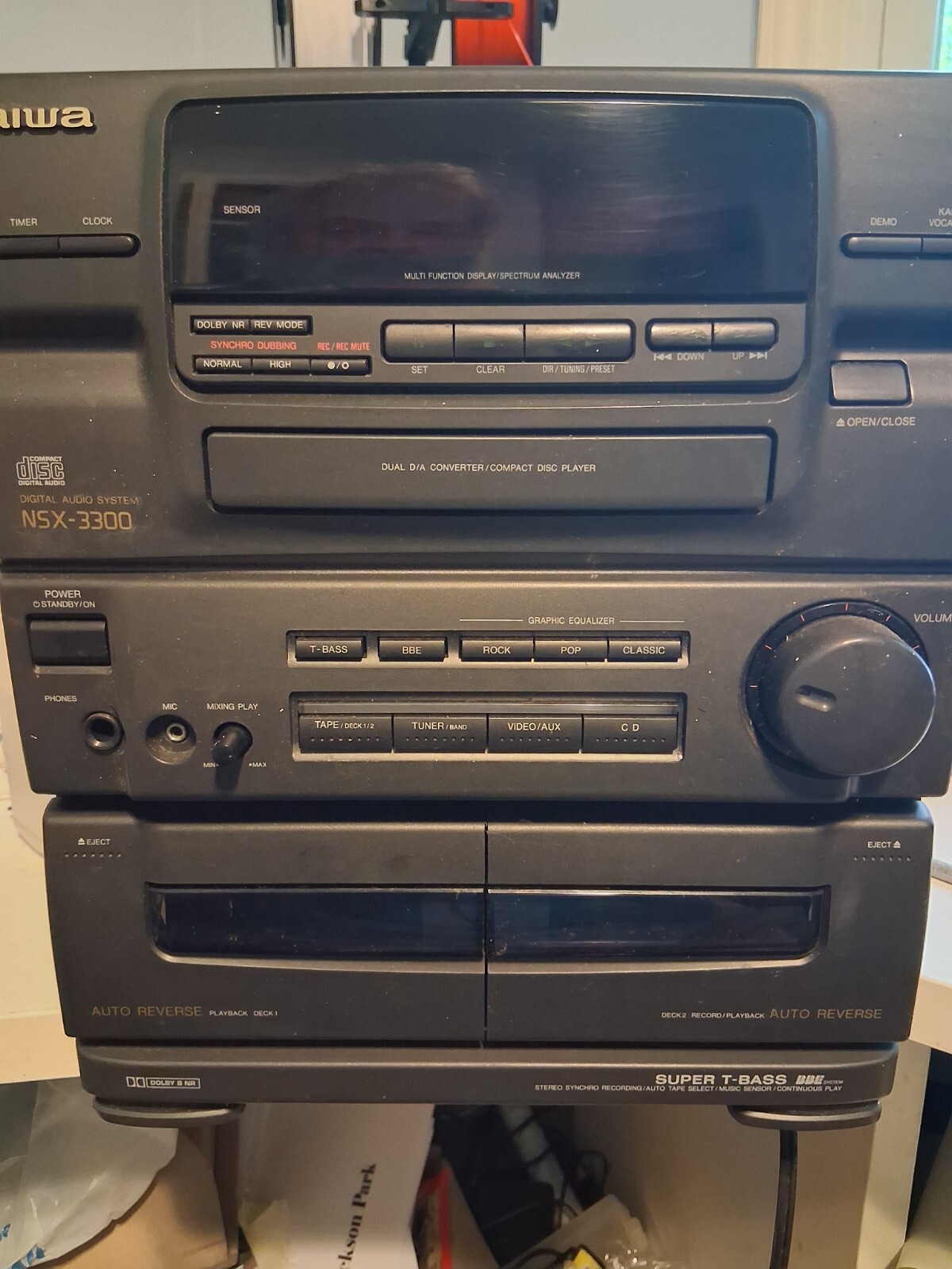 AIWA Cassette Receiver NSX-3300 CD Stereo System Super Bass Tested