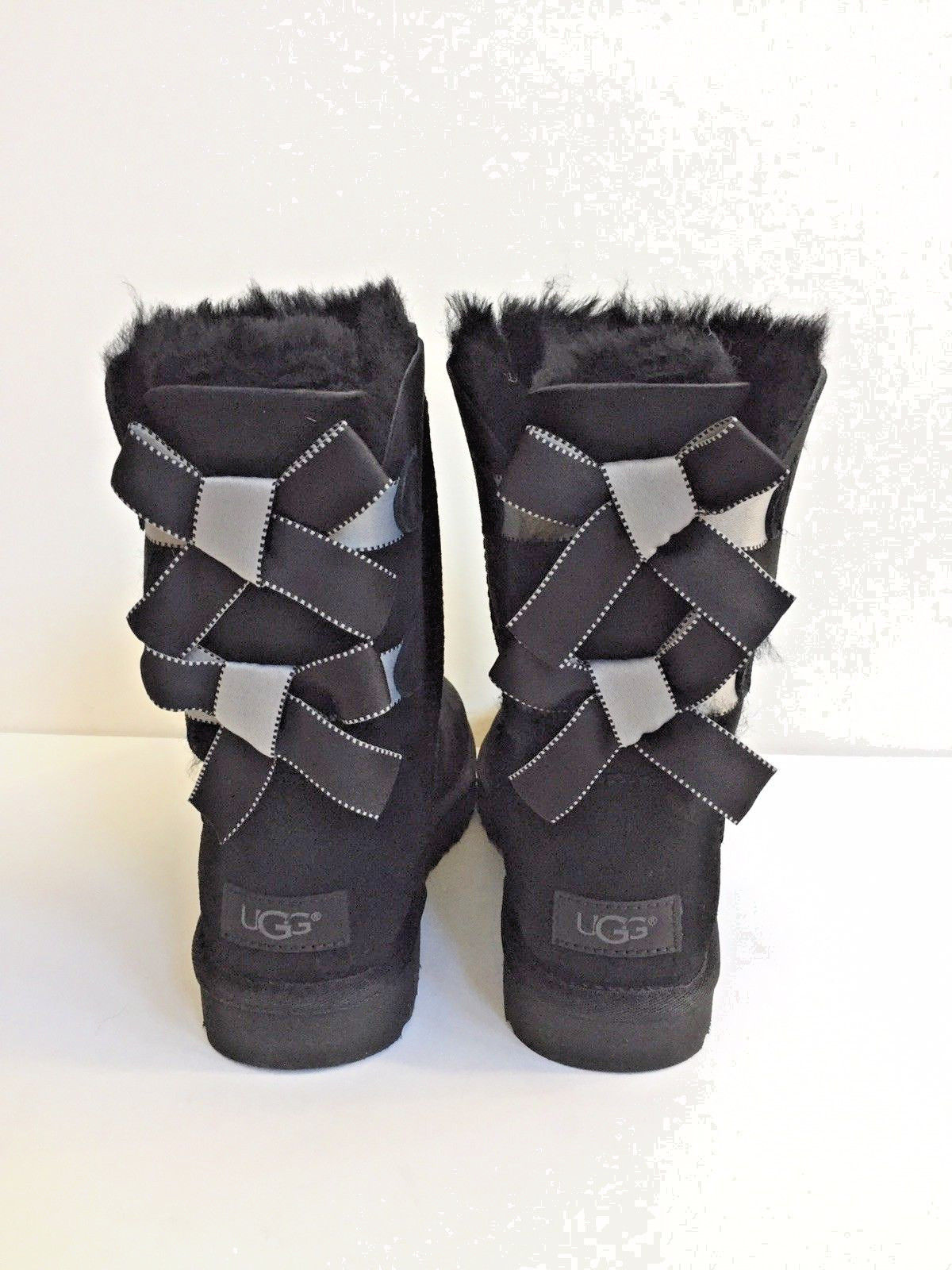 UGG BAILEY BOW II SHIMMER BLACK TWINFACE WATER-RESISTANT BOOT US 8