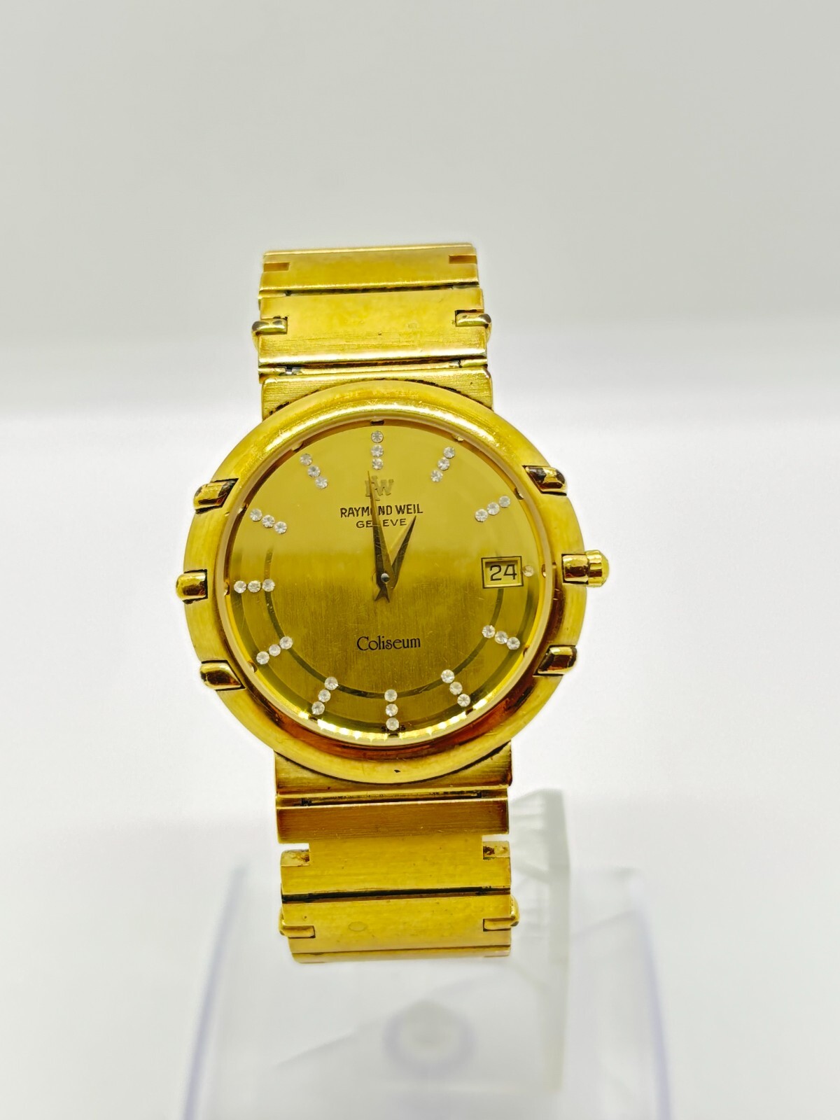 Exc+5] RAYMOND WEIL Coliseum 18K Gold QZ Watch Used Working From