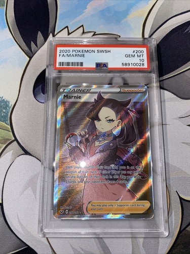 2020 Pokemon Sword & Shield Full Art Marnie #200/202 PSA 10 GEM