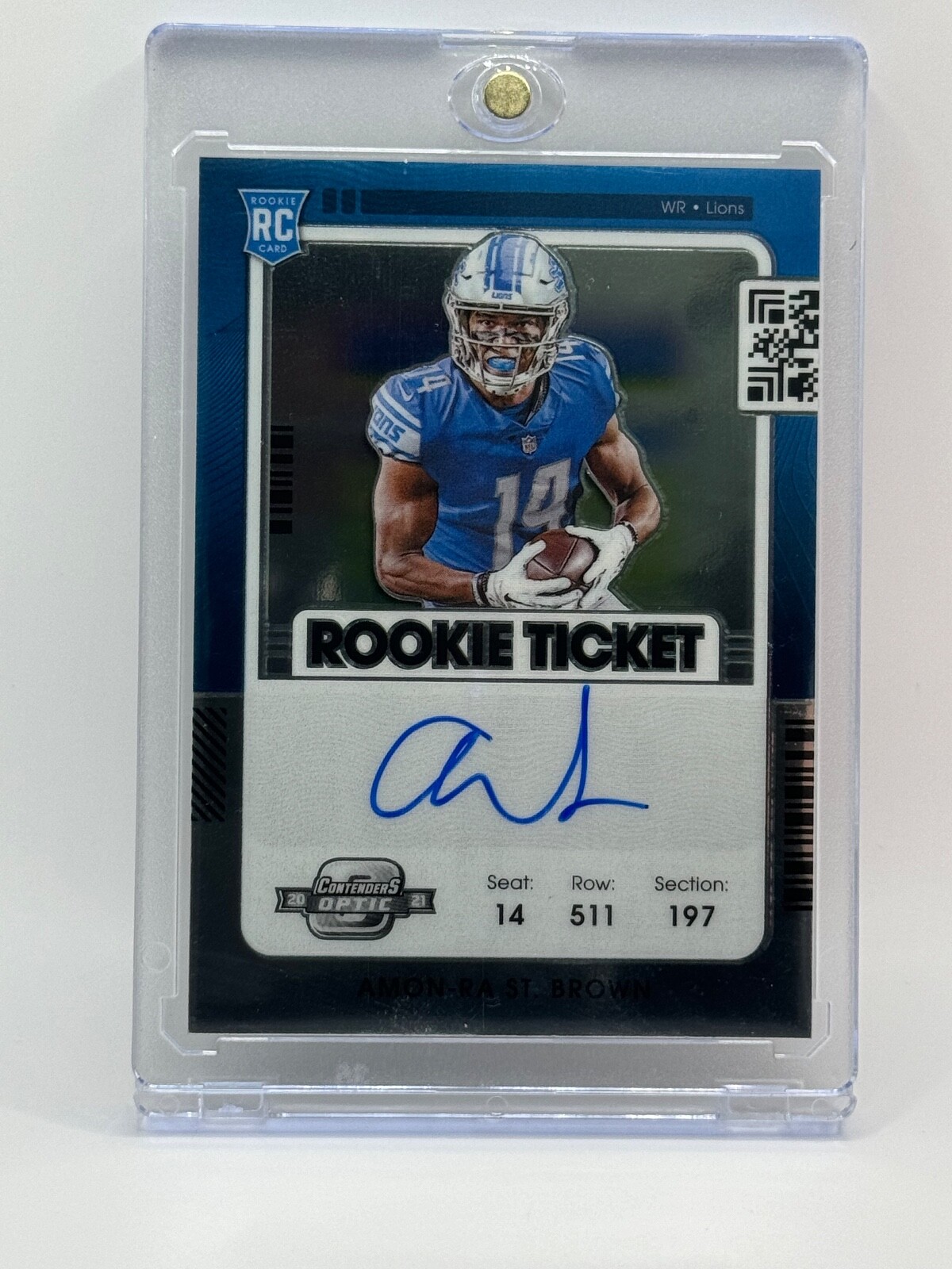 2021 Panini Contenders Optic Amon-Ra St. Brown Rookie Ticket Auto