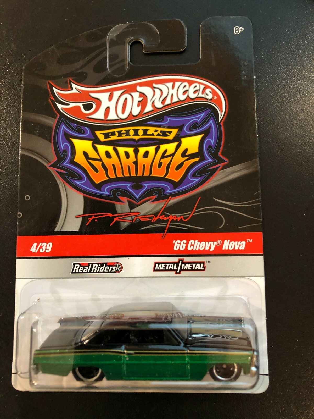 Hot Wheels Phil's Garage Green '66 Chevy Nova Initals 