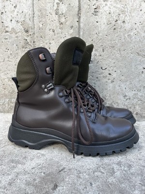 FW'99 Prada Archive Leather Combat Chunky Hiking Boots | eBay