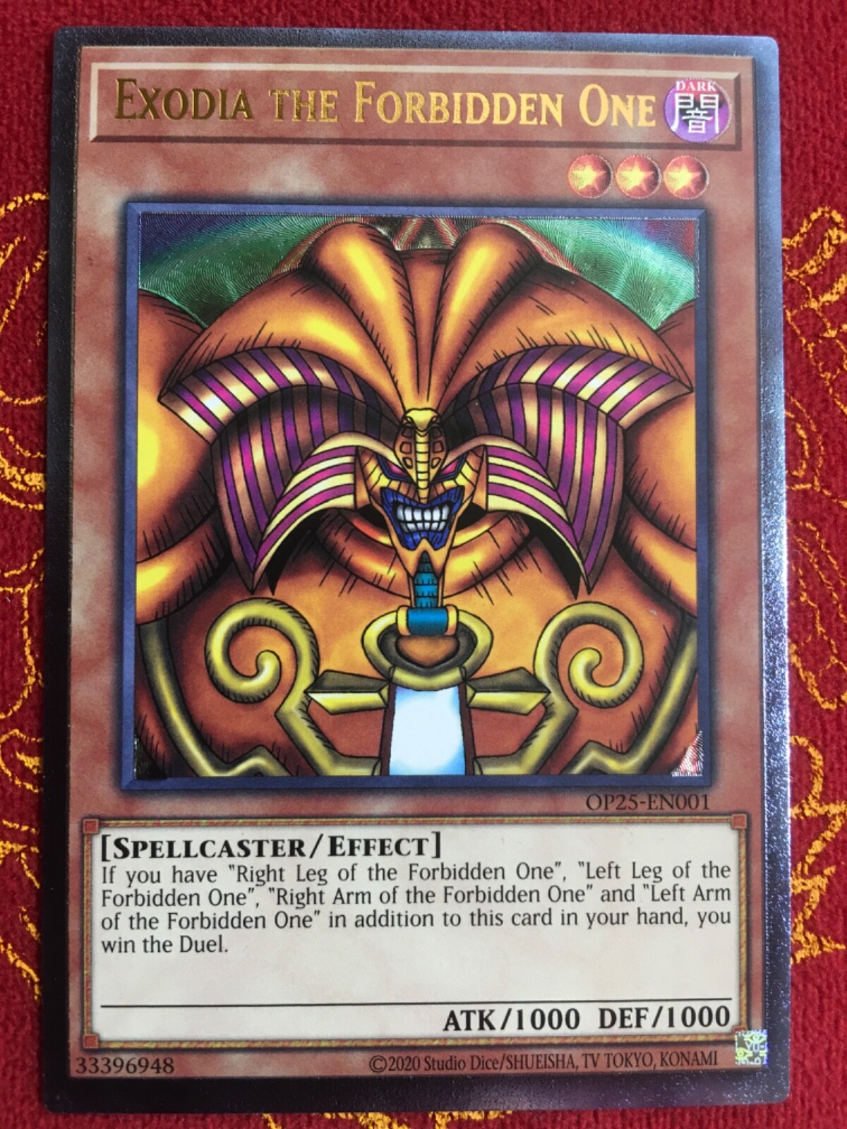 Exodia The Forbidden One Ultimate Rare OP25-EN001 Yugioh OTS
