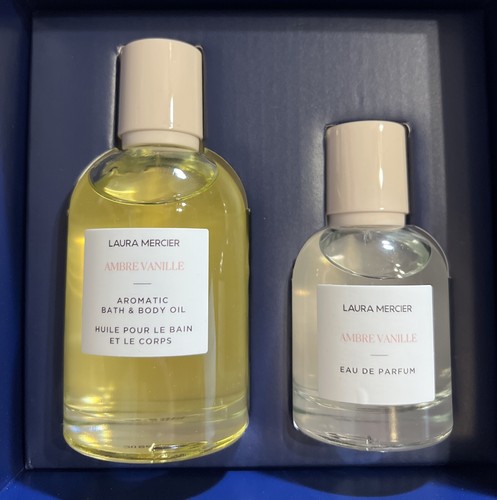 Laura Mercier AMBRE VANILLE Collection 2 pc Gift NEW Body Oil Eau