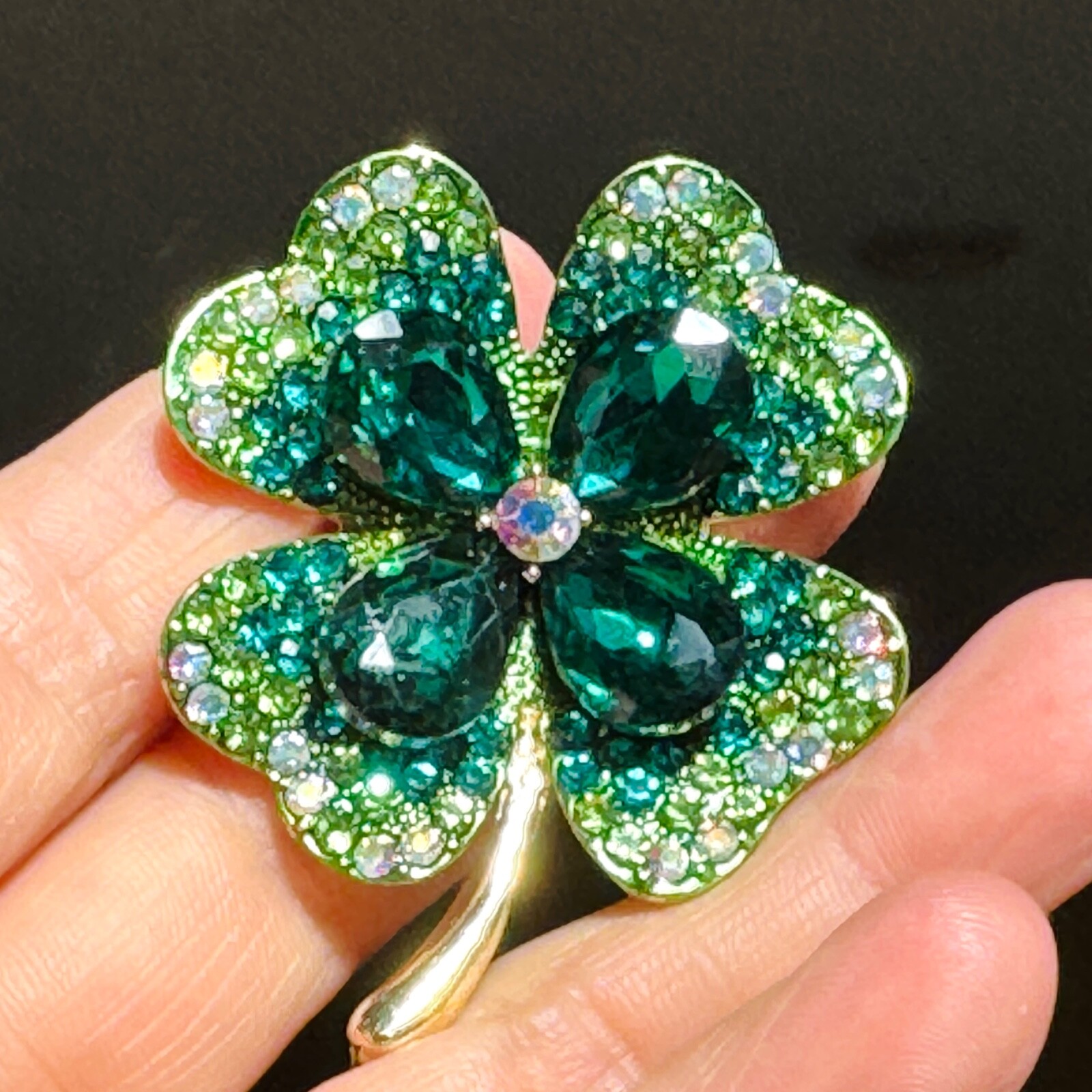 4 Leaf Clover Brooch MULTI GREEN Clover Pin St. Patrick's Day