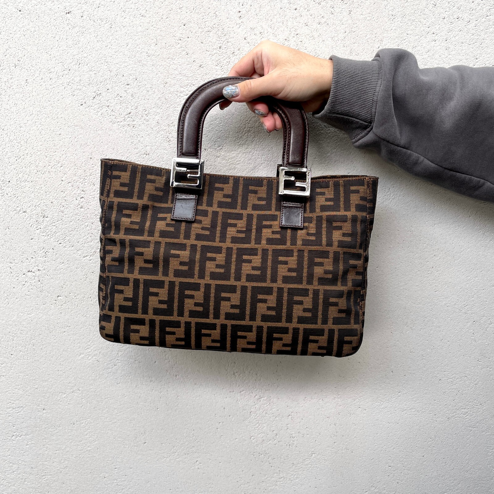 Auth FENDI Sketch FF Logo Tote Hand Bag | eBay