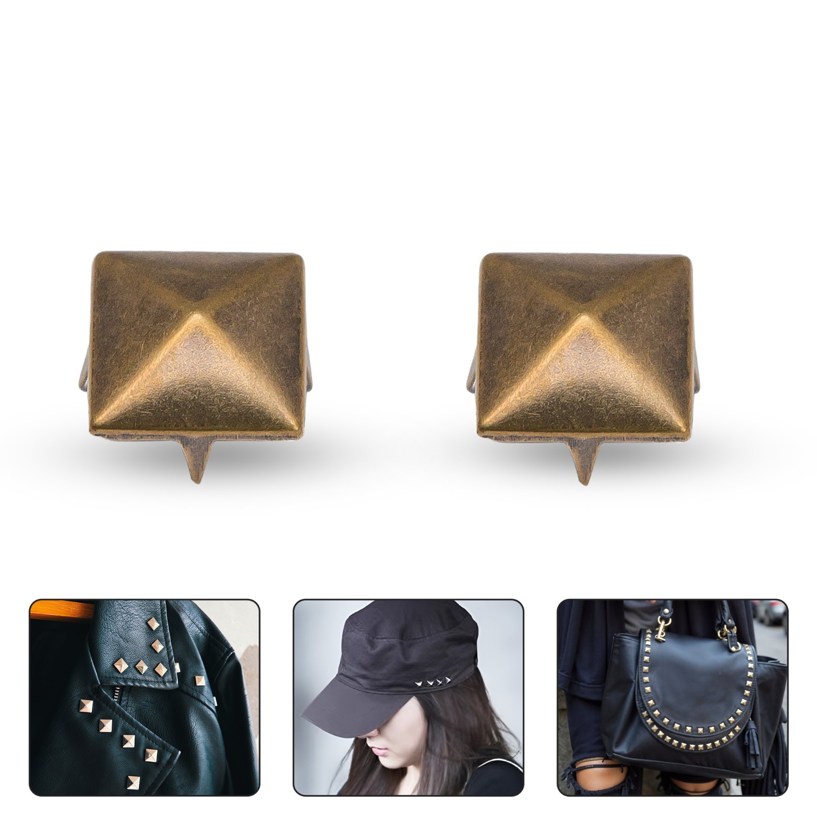 6/12mm Pyramid Shape Metal Punk Studs for Leather Craft Handbags
