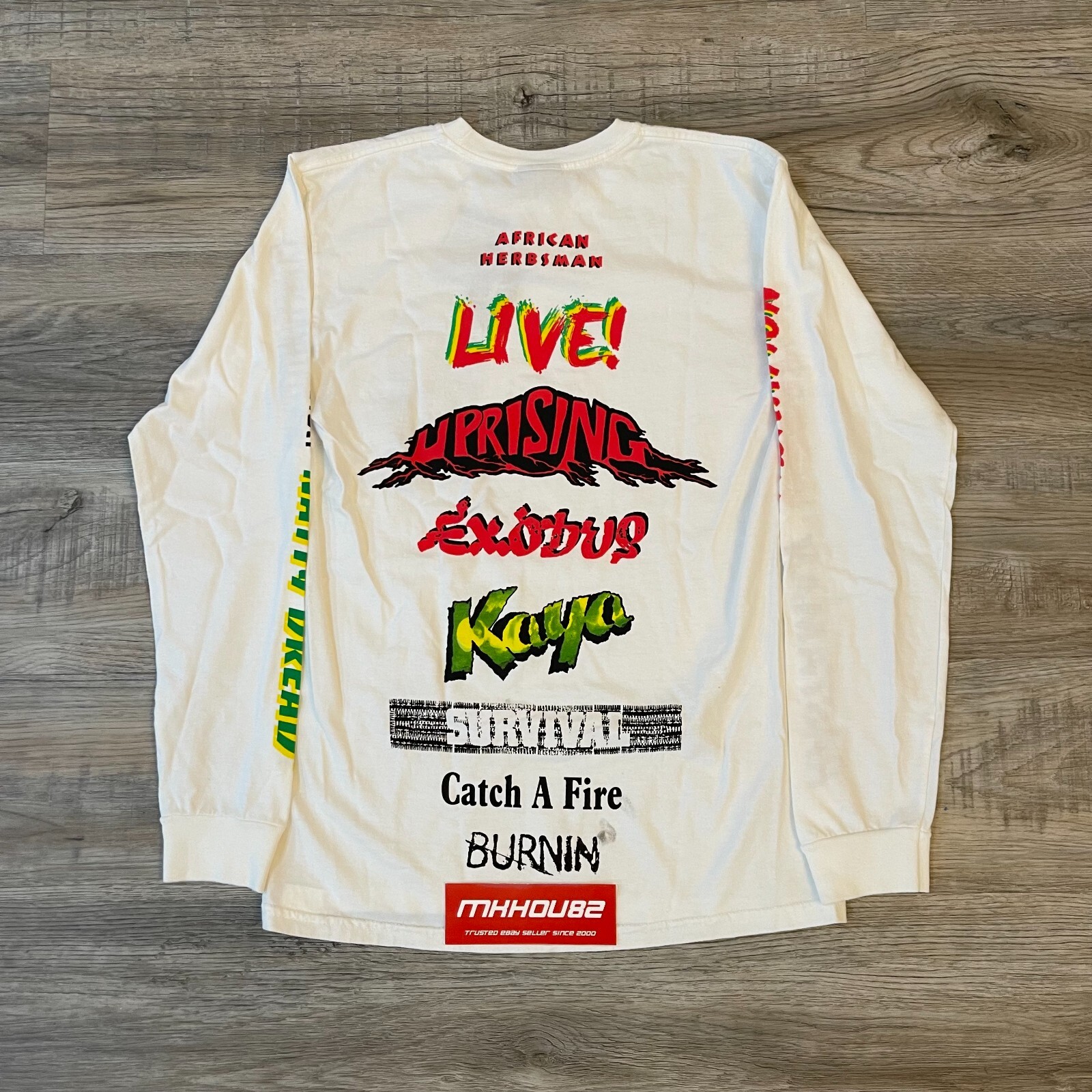 New Stussy 2018 Bob Marley Collaboration L/S Tee T-Shirt White