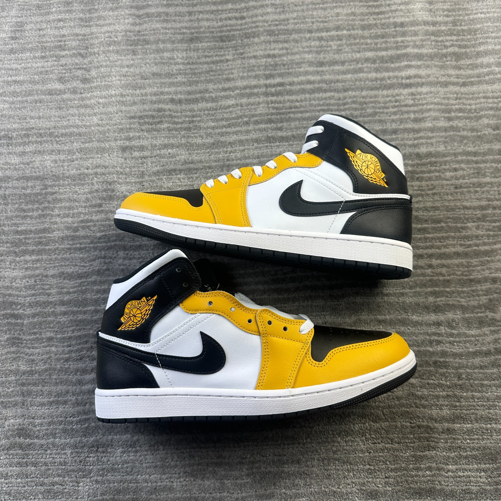 Air Jordan 1 Mid Mens Size 10.5 Yellow Ochre Black White | eBay