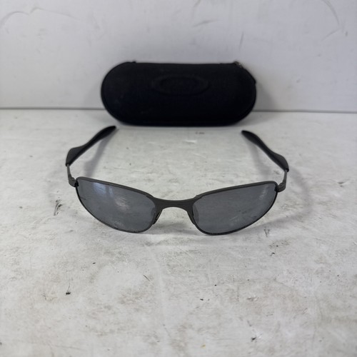 Vintage Oakley A Wire 1.0 Matte Gunmetal Frames + Case Shark Fin