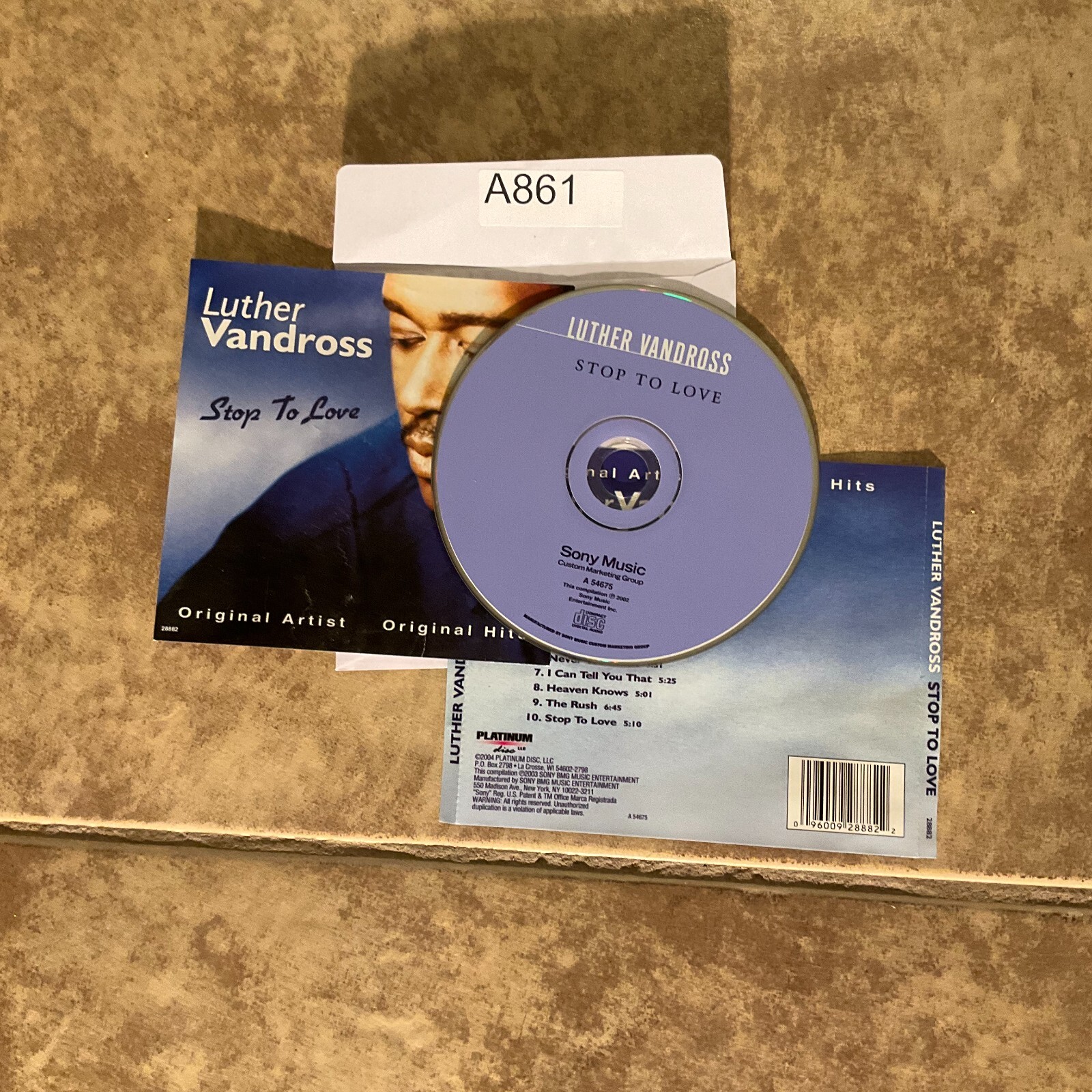 Stop to Love by Luther Vandross CD No Case No Tracking #A861