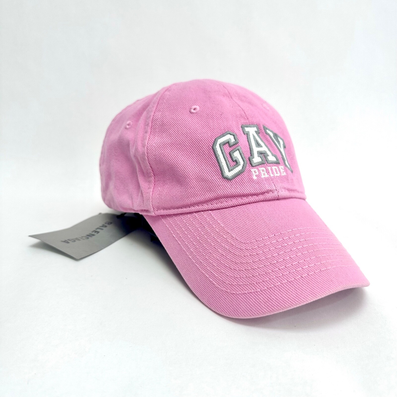 BALENCIAGA Gay Pride 2021 Pink Baseball Cap Hat Size L Authentic