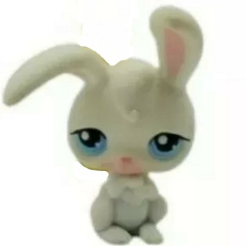 Littlest Pet Shop LPS White Bunny Rabbit Pink Ears Blue Eyes